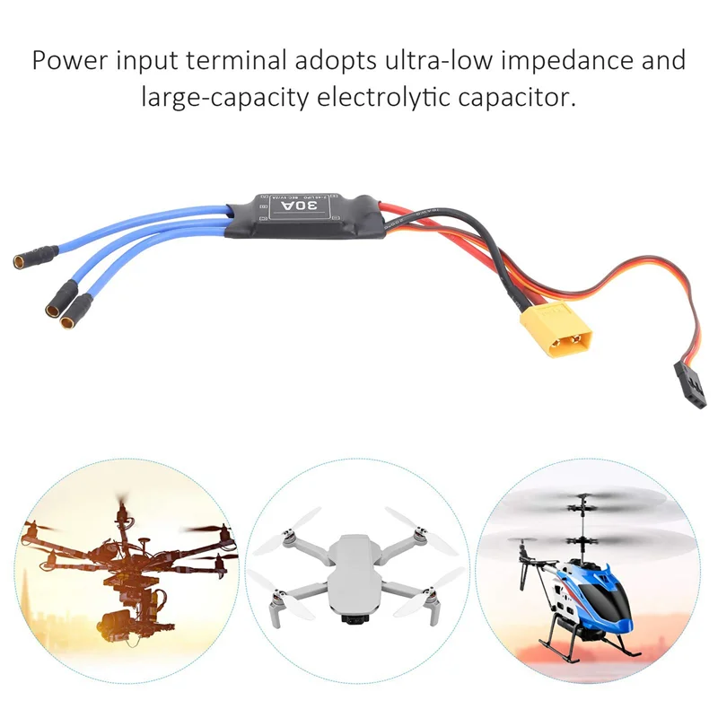 【AA04】4PCS 2-4S 30A RC Brushless ESC XT60 Regolatore di Velocità Elettrico 5V 2A Per 2 A 4S Lipo Batteria Multicopter Quadcopter Durabl