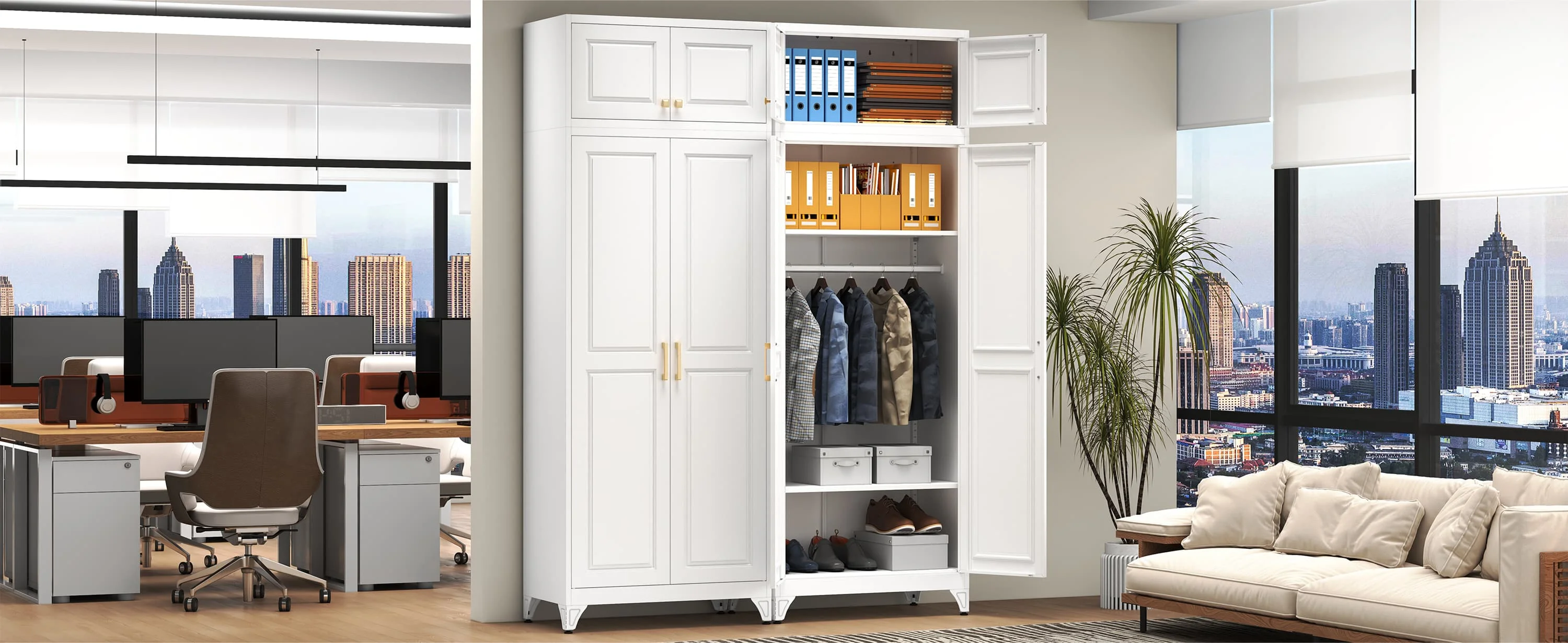 Architectural Steel Vertical Tower Armoire 86 inch exterior