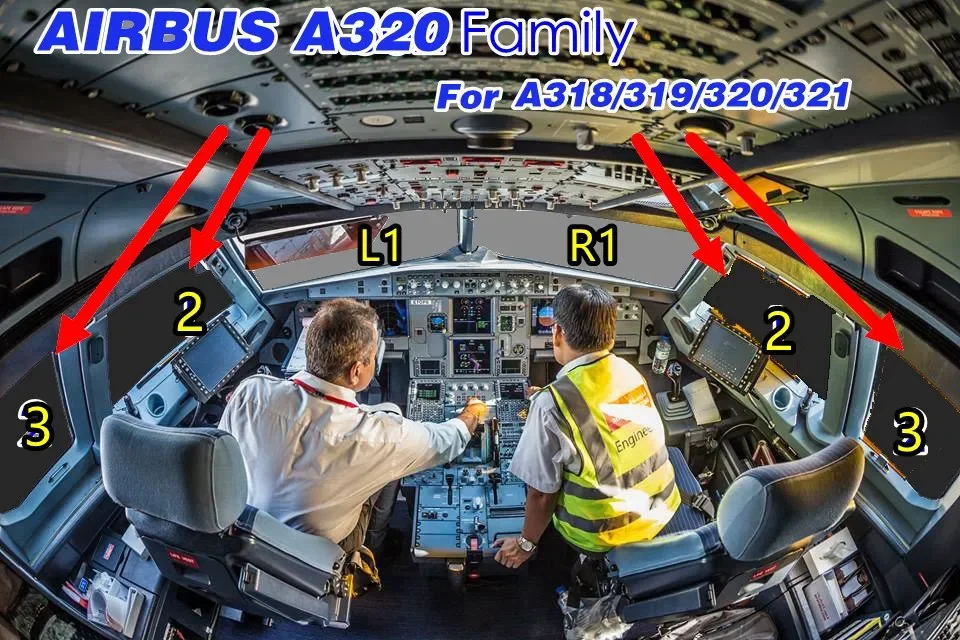 Airbus A320 321 319 차양 및 차양 시뮬레이터 특수 난연성 재료 용 Airbus Cockpit Windows 차양 세트