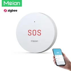 Meian Zigbee Emergência Botão Home Security Alarm System, Botão de Pânico Sem Fio, Idosos Idosos Vida Inteligente, Tuya APP