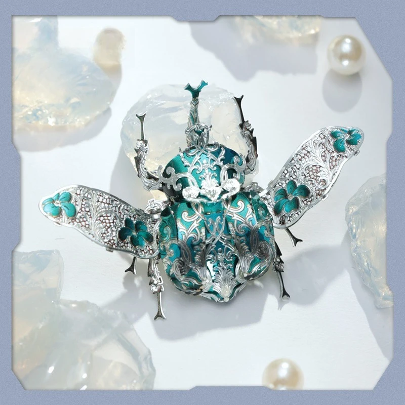 3D DIY Animal Puzzle Hercules beetle Model Metal Jigsaw Kits Party Games Outdoor Gathering Activities Toys for Children kids