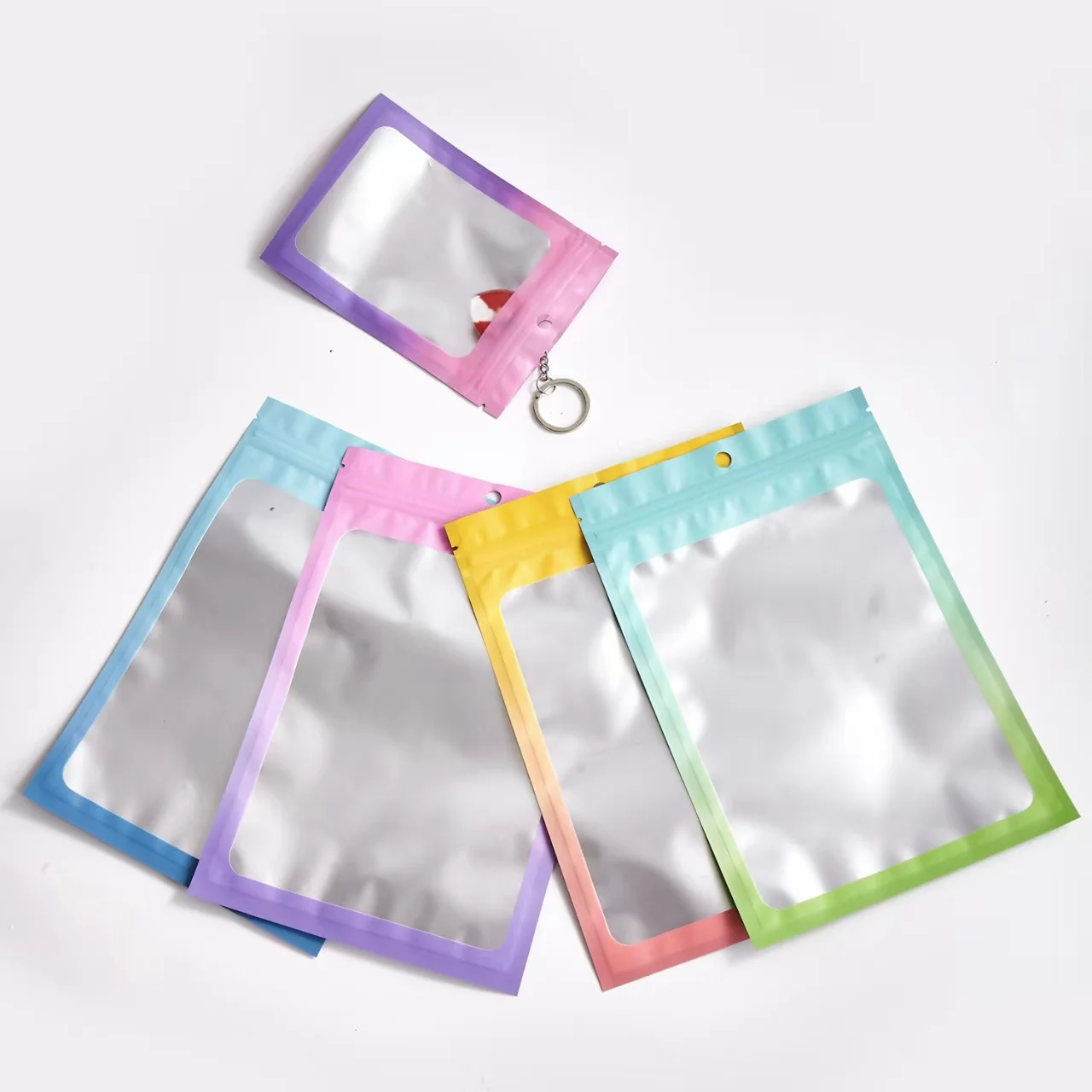 Yellow-Orange Gradient Ziplock Bags for Keychain Packaging