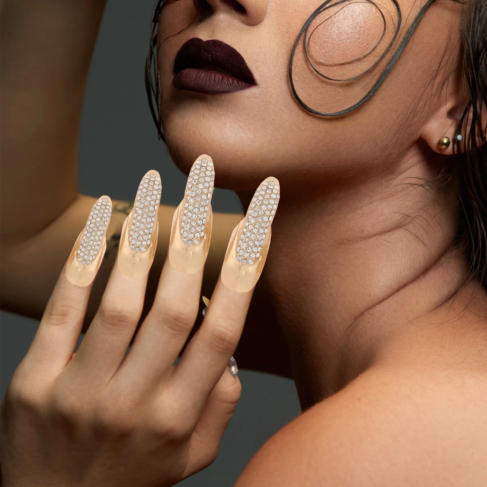 

10 шт. аксессуары для косплея на Хэллоуин, кольцо с когтями для ногтей, кольца со стразами, стразы, привлекательные накладные ногти