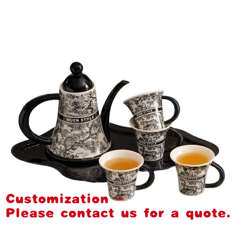 

custom.OEM High End Porcelain Tea Cup Teapot Heat-Resisting Premium Tea Sets Home Dinning Table Hotel Restaurant Set Te