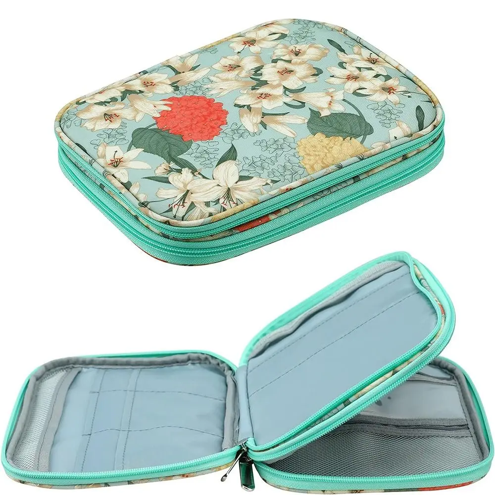 

Portable Knitting Needles Case Oxford Fabric Colorful Crochet Hooks Storage Bag Rectangle Zipper Sewing Needle Holder Case