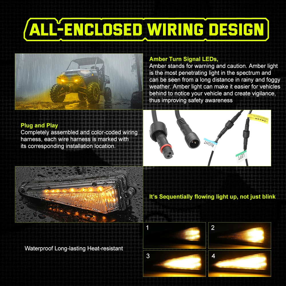 التوصيل والتشغيل بدوره إشارة القرن الشارع القانوني عدة ل 19 + بولاريس رينجر 1000 xp UTV ATV الوامض مع رافعة عمود التبديل العالمي #6