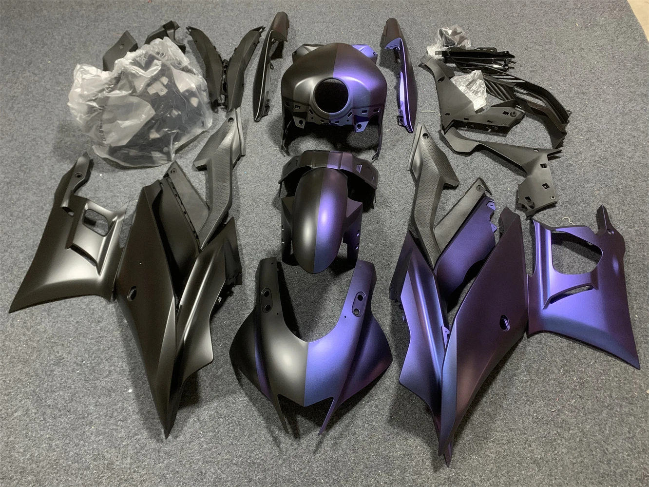 Motorcycle Fairing Kit fits to Yamaha R25 19 2021 22 23 year R3 2019 2020 2021 2022 2023 Fairing Purple blue motorcycle housing