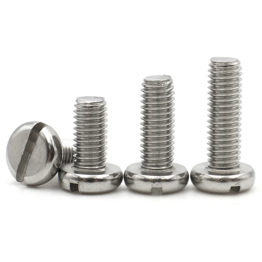 2/5/10/50pcs M1.6 M2 M2.5 M3 M4 M5 M6 M8 M10 GB65 A2-70 304 Stainless Steel Slotted Slot Cap Column Round Head Screw Bolt