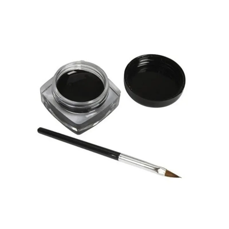 Schwarze wasserdichte Eyeliner-Creme Make-up Beauty Comestics Langlebiges Eyeliner-Gel Make-up-Tools für Lidschatten mit Pinsel