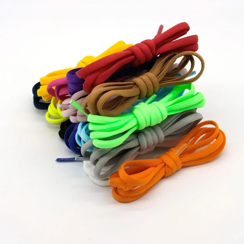 1 par de cordones elásticos para zapatos, semicírculo, sin cordones, para zapatillas de deporte para niños y adultos, cordones de bloqueo de Metal