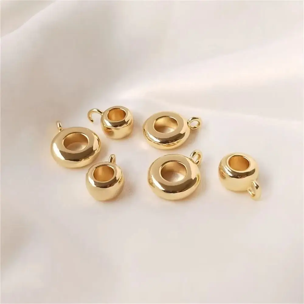 1pcs 8/10mm 14K Copper plated real gold separator bead wheel open hanging ring DIY bracelet hand string accessories