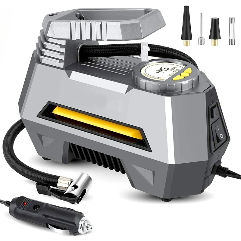 Portable Car Tire Inflator 12V Electric Air Compressor Auto Shut Off Digital Air Pump Tyre Tire Inflatable Pump with LED Light