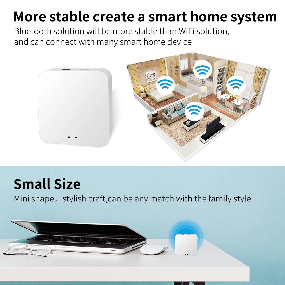 Tuya Zigbee Smart Gateway Hub Bridge Stable and Strong Signal Smart life App Wireless Remote Controller Works with Alexa