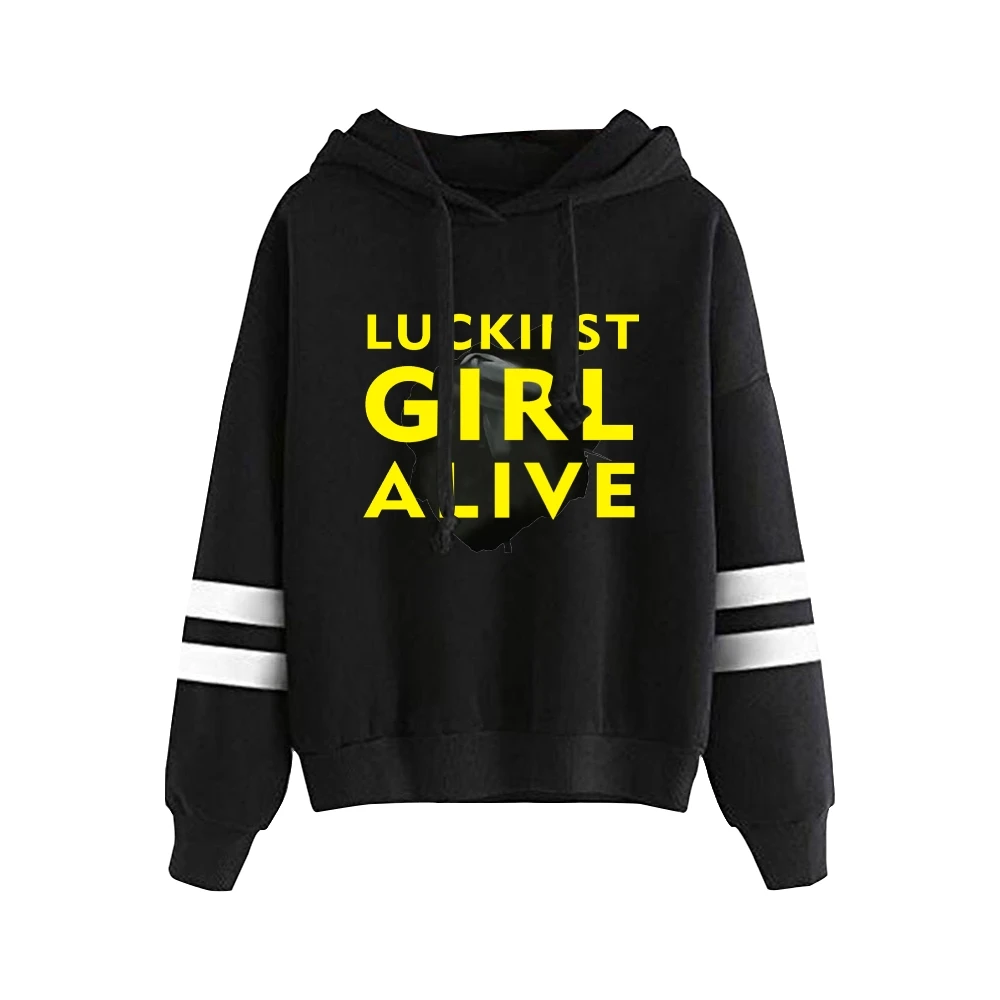 Unisex Luckiest Girl Alive Hoodie, sem bolso, barras paralelas, camisolas de manga, homens com capuz Pullover, roupas femininas filme, novo