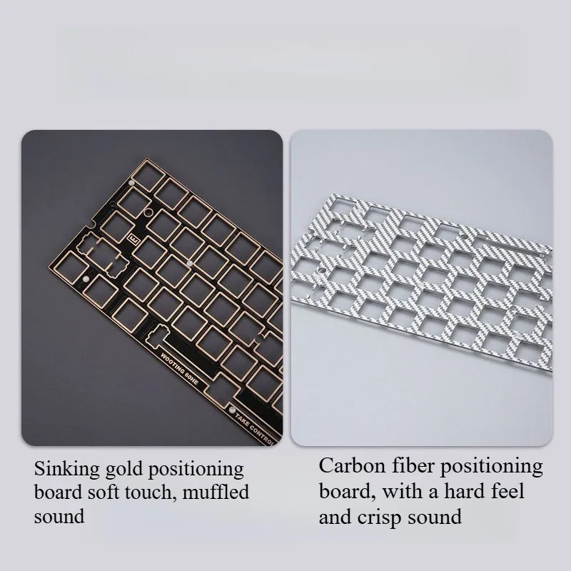 Wooting60HE V2 Sound Package Custom Sinking Gold Carbon Fiber Keyboard Positioning Plate for Keyboard Hollow Shell Accessories