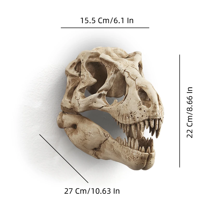 جمجمة ديناصور رئيس الجدار الشنق ، شخصية غرفة المعيشة بار الرجعية ديكور الجدار الديكور ، الظلام نمط ديناصور الأحفوري قلادة المنزل الإبداعية ، لمسة نهائية الفضاء العصرية #3