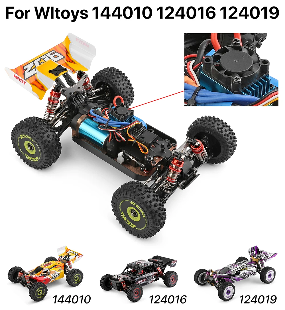 Wltoys 브러시드 ESC 방수 속도 컨트롤러, 45A 브러시리스 BEC, 1/12 RC 자동차 ESC 124016 부품 