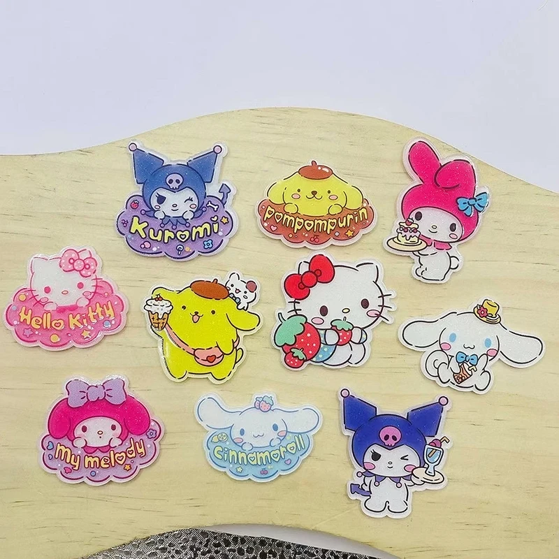 10 шт. Мультяшные полимерные заколки Sanrio HelloKitty Mymelody Kuromi, кулон, скрапбукинг, рукоделие, миниатюрные украшения, аксессуары