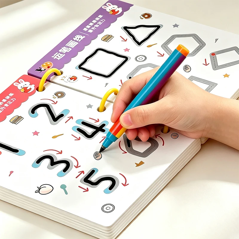 A Set of Pen Control Training Cards to Improve Writing Skills, Drawing Skills, and Pen Control, Reusable, Are Great Gifts for Birthdays and New Year, Great Gifts for Students during the Back-To-School Season, and Are Also Giveaways for Children's Day
