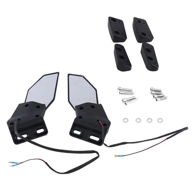 A13Z-1 Pair Motorcycle Rearview Side Mirror Amber Light For KAWASAKI NINJA ZX6R ZX10R ZX12R