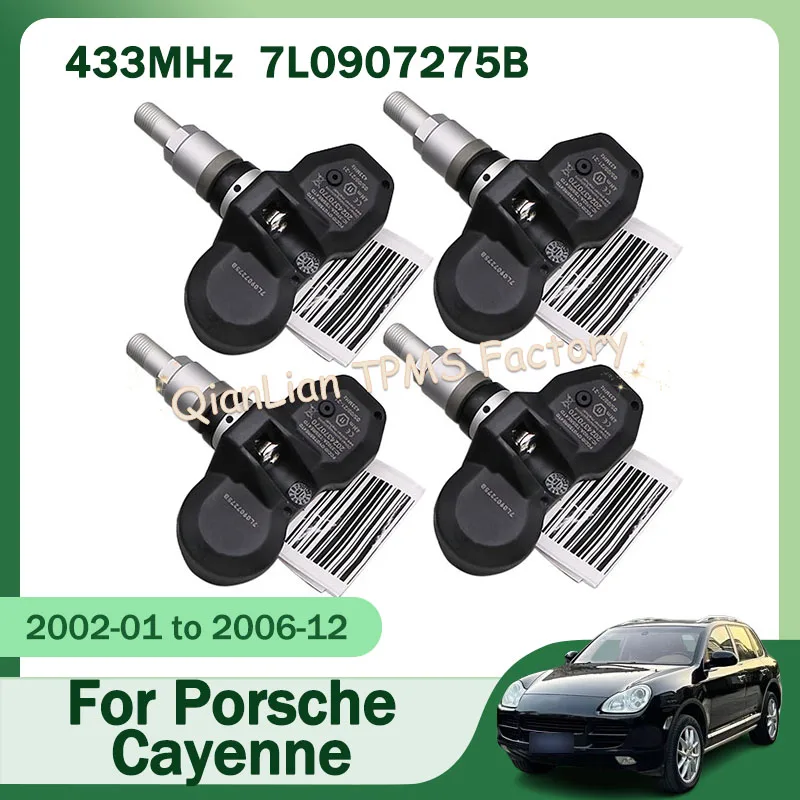 

4pcs/Lot 7L0907275B Car Tire Sensor For Porsche Cayenne 2002-2006 TPMS Tire Pressure Monitor System 433MHz