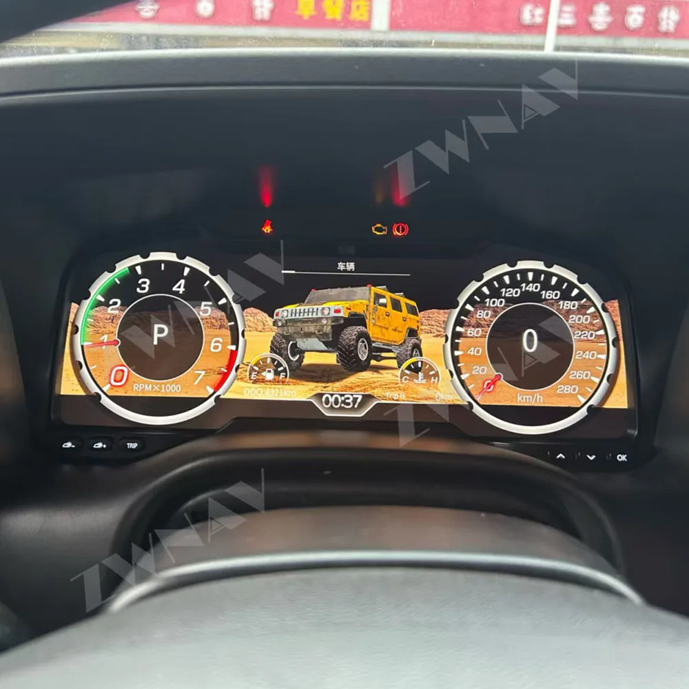 تصميم جديد لوحة القيادة العنقودية ل هامر H3 2005-2010 LCD لوحة أدوات عرض افتراضي قمرة القيادة عداد السرعة الافتراضي لوحة القيادة #2