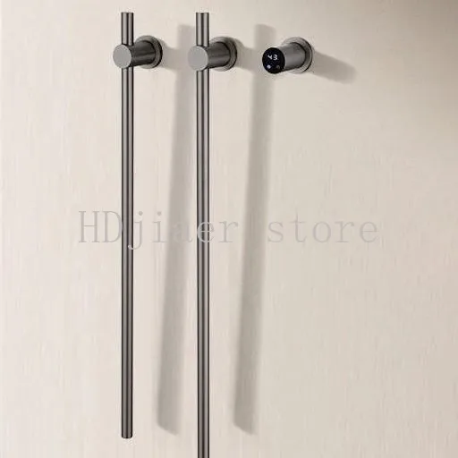 

Smart 304 stainless steel electric towel rack, carbon fiber heated bathroom rack, gun gray constant temperature drying rack