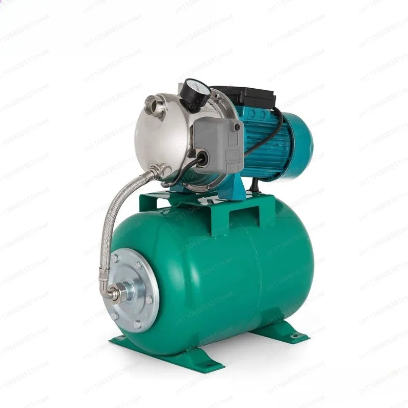 Bomba de chorro centrífuga autocebante de acero inoxidable transfronteriza de 1HP para pozo poco profundo, con bombeo presurizado y tanque de correa, 110V