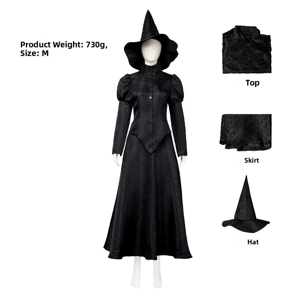 2024 Movie Wied Witch Elphaba Cosplay Costume loween Role-plang Witch Women's Faion Chinese Production Stage Costume