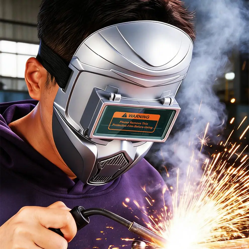 Auto Darkening Welding Helmet Anti Glare Flip Front Welding Masque, Breathable Full Face Shield Adjustable Headgear Safe Welding