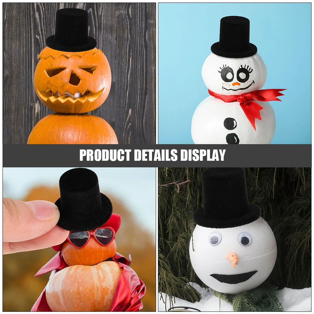 

15pcs Mini Creative Resin Top Hats Diy Crafts Decoration Accessories Small Hat Party Favors Kawaii Tiny Hats Photo Props