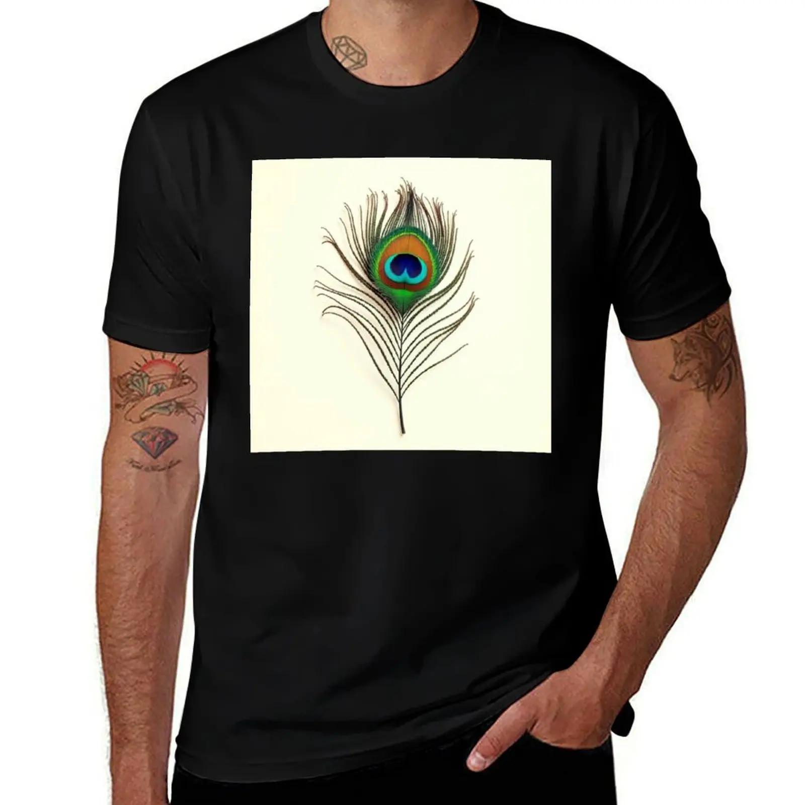 

Peacock Feather T-Shirt funny shirt cotton heavyweights anime stuff t shirts men