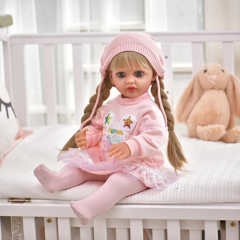 

NEW Reborn Baby Doll 55 CM 22 Inch Soft Full Body Vinyl 3D-Paint Skin with Vein Realistic Reborn Doll Toy Handmade Bebe Dolls To