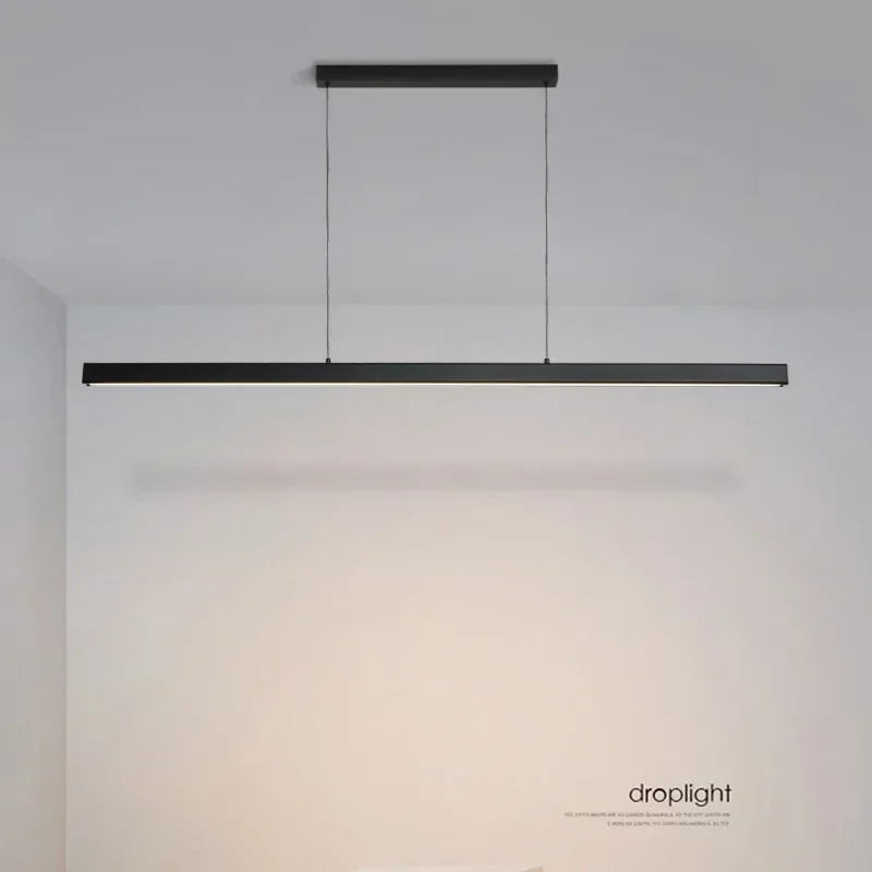 Modern Linear LED Pendant Light, 1.2M Long Strip Hanging Lamp, 36W Ceiling Spotlight for Kitchen Dining Table Bar Counter Office