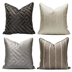 Black White Jacquard Luxury Throw Cushion Cover for Sofa Rectangle Linen Decor Pillow Cover for Living Room 18x18 20x20 Inch