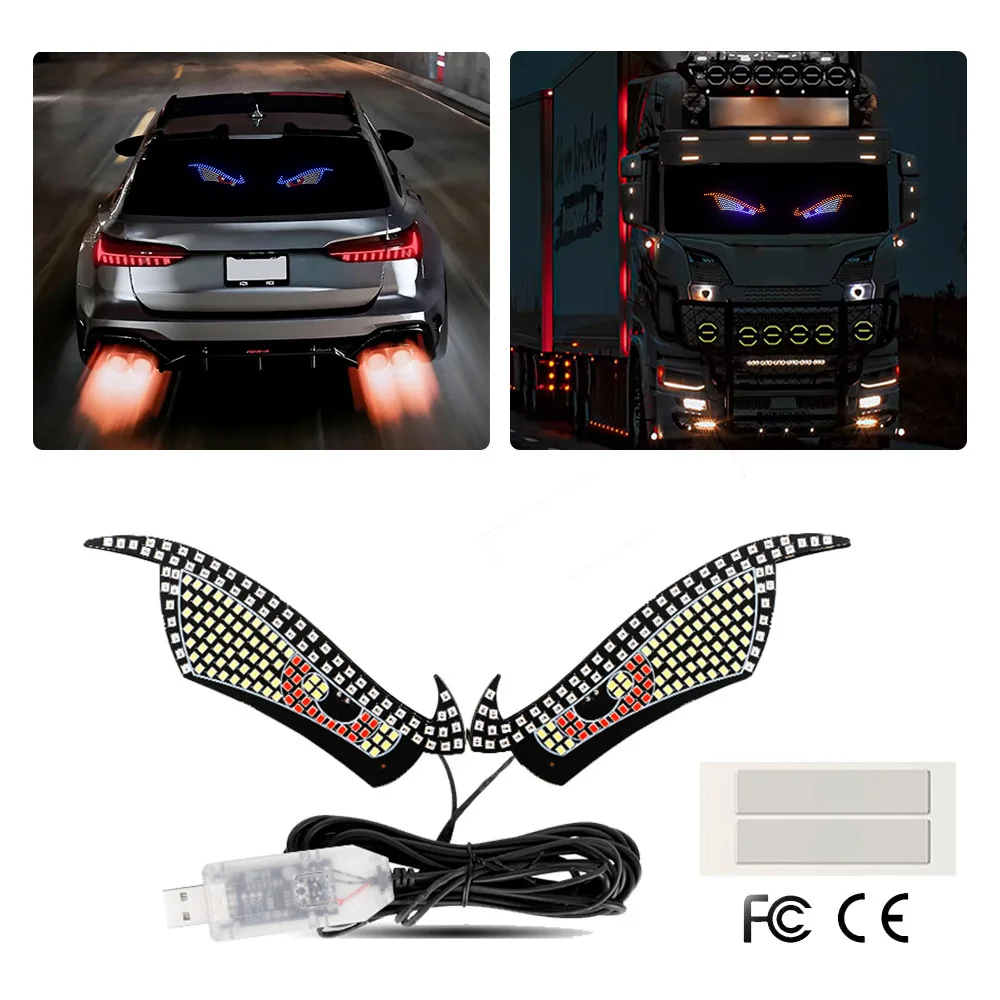 جديد الشيطان العين سيارة LED ضوء الزخرفية تعديل Kazilan كبير العين ضوء شخصية الديكور 11 طرق USB #4