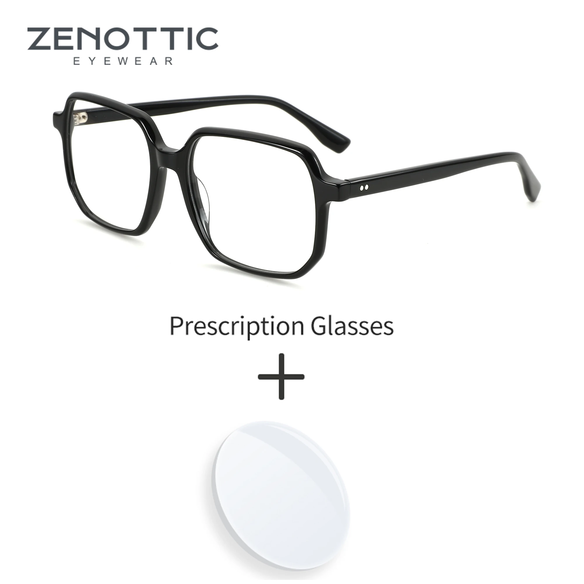 

ZENOTTIC Acetate Prescription Glasses Women Retro Full Rim Optical Glasses Myopia Hyperopia Progressive Anti-Blu-ray