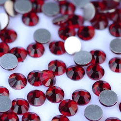 Dark Siam Red Rhinestones Non-Hotfix Flatback Garment Diamonds 3D Glitter Nail Art Adhesive Crystals for DIY Craft Decoration