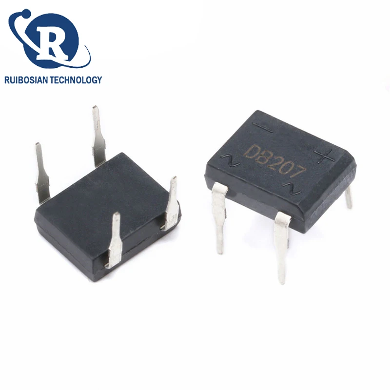 50PCS DB207  DIP-4 Bridge Rectifiers 1000V 2A DB104 DB157 DB107 DB207S DB107S DF06S DF06 SOP-4 DB105S DB106S DB157S DF10S