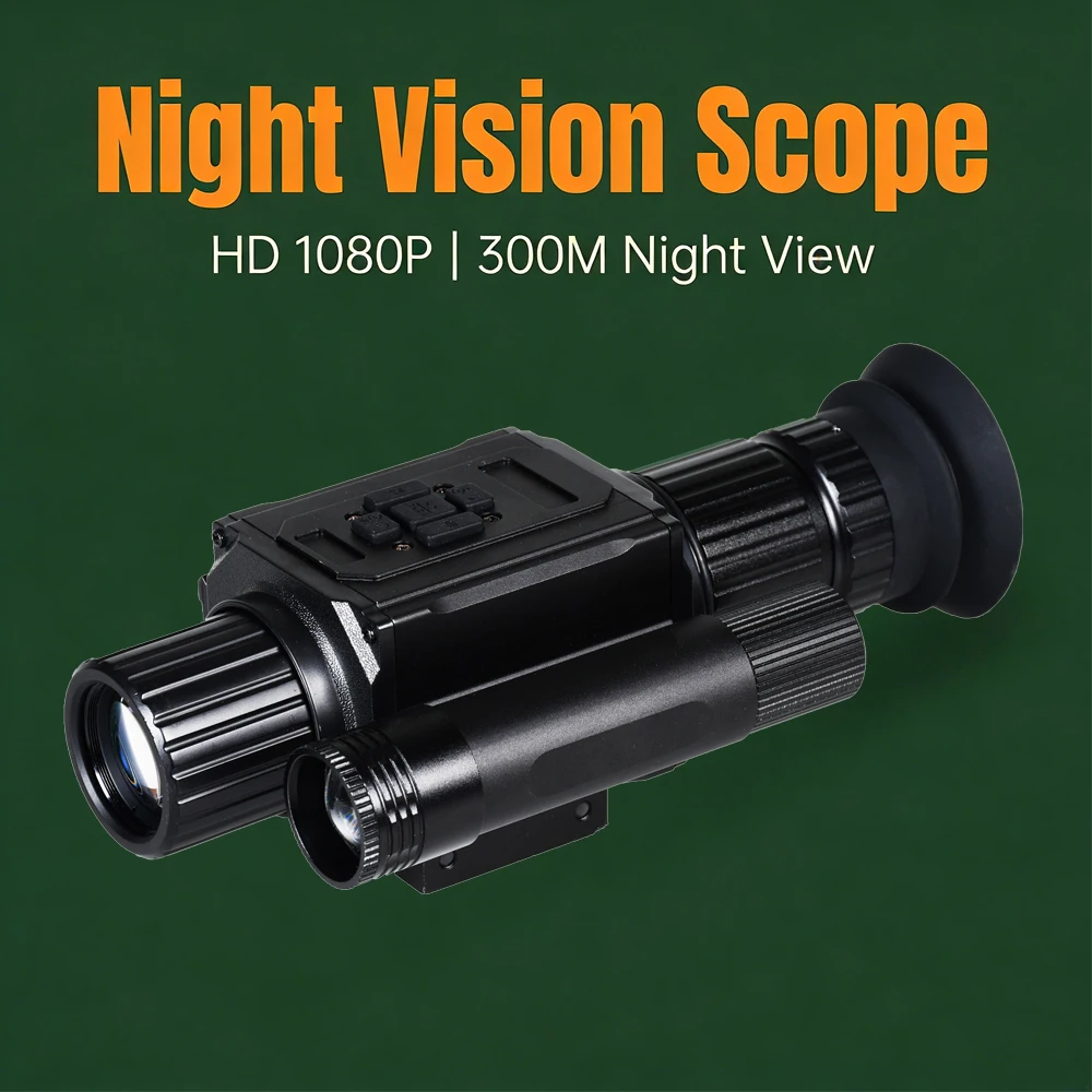 Digital Day & Night Vision Monocular HD 1080P 5X Zoom 400m Night Vision Scope Adjustable Reticle 2600mAh Rechargeable Battery Photo Video Recording for Hunting Camping Wildlife Observation Security