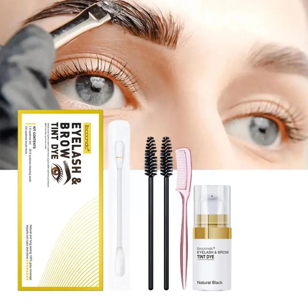 Kit de tinte para cejas, tinte para el cabello de larga duración, crema para el cabello, producto para cejas que no se decolora, polvo para pestañas, S3N4