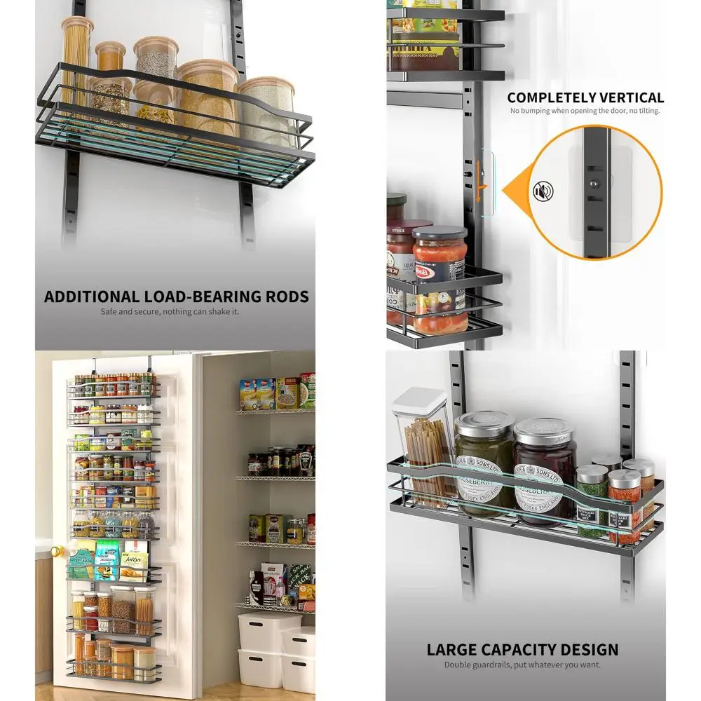 

Over-the-Door 9-Tier Pantry Organizer, Black Hanging Basket Spice Rack, Seasoning Storage for Home Kitchen Essentials
