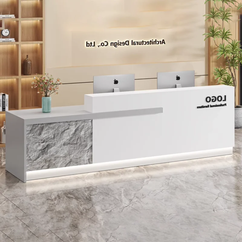 Esthétique luxe réception comptoir décorations caissier Salon de coiffure réception comptoir moderne bureau Commercial meubles