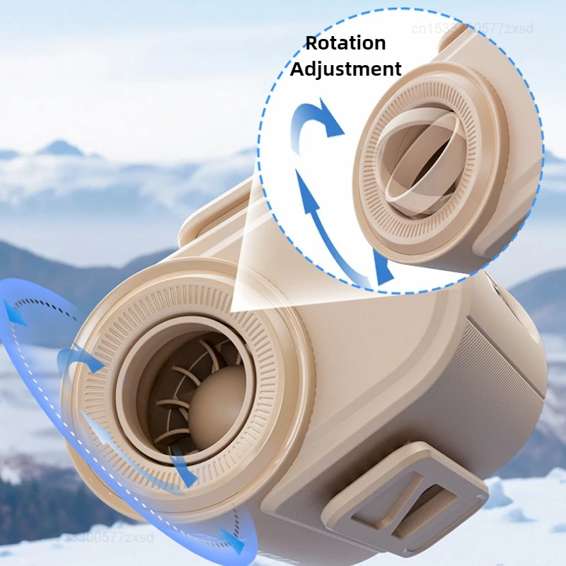 New Waist Mounted Electric Fan 8000mAh Rechargeable Anti Drop Shock Absorption Fan Portable Outdoor Flashlight Hanging Neck Fans