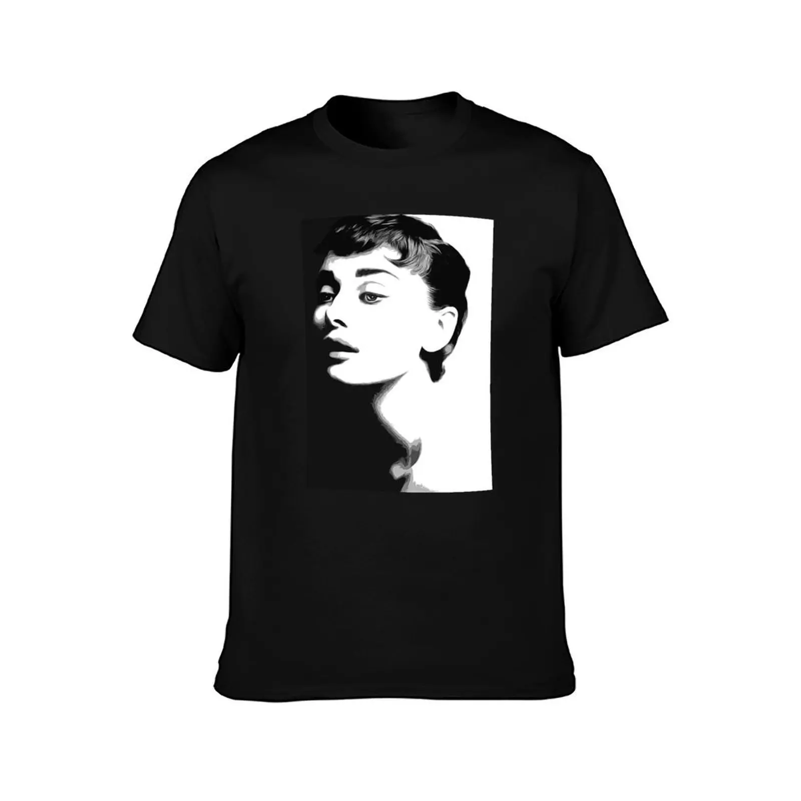 Audrey Hepburn #8 T-Shirt, Summer Casual Cotton Tee, Oversized Streetwear Tops, Vintage Graphic Print, Loose Fit Short Sleeve
