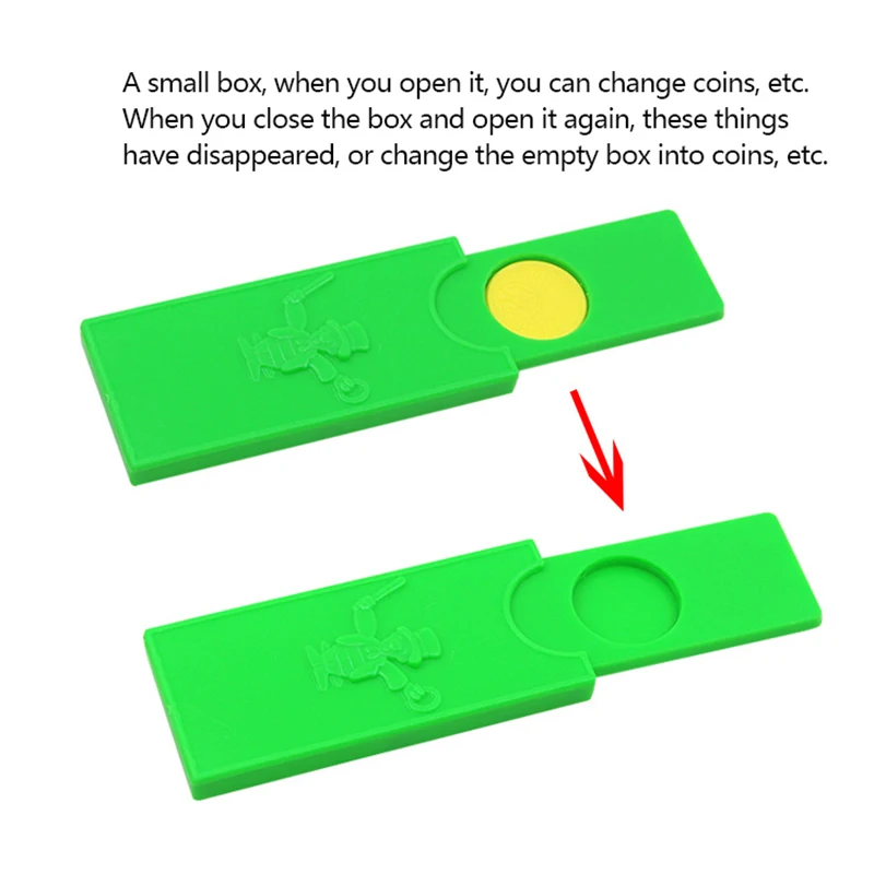 Boîte de pièces de monnaie qui disparaît, accessoires magiques pour enfants, jouets magiques Cool pour enfants, tours de magie faciles et incroyables et amusants