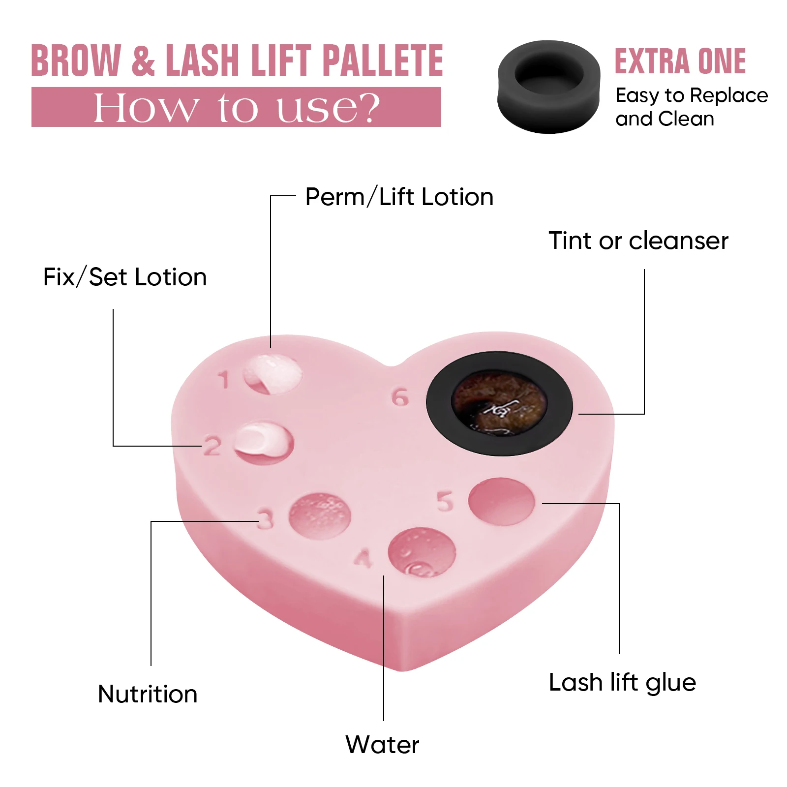 Libeauty 1 قطعة لوحة سيليكون صغيرة 6 وظيفة صينية لرفع الرموش وتلوين الحاجب التصفيح الرموش بيرم منصات أدوات ماكياج #2