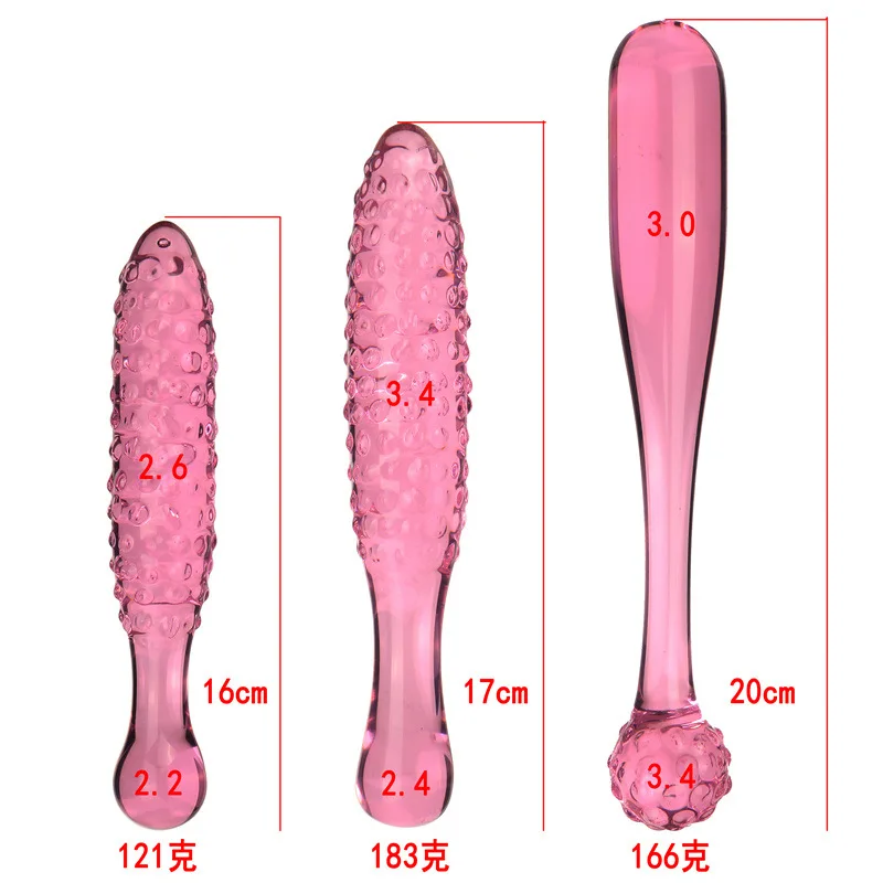 

20cm Pink Glass Dildo Anal Vaginal Plug Adult Sex Toys for Women Men Butt Dilator Couples Female Masturbator Tail Supplies Shop