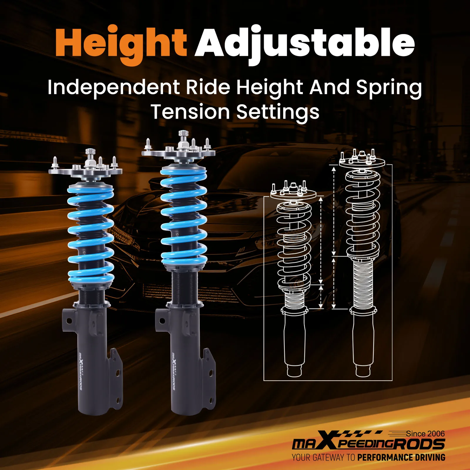 Kit de suspensão Coilovers de 24 níveis para Mercedes-Benz Classe E W212 4Matic 2010-16