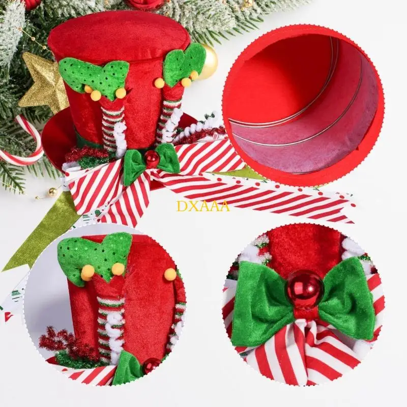 DXAA Creative Elf Costume Hat Christmas Tree Top Decoration Durable Nonwoven Fabric Easy Setup Festive Accessory